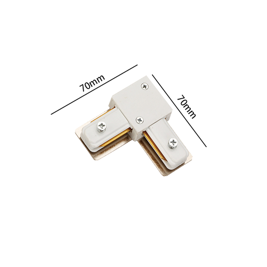 L Connector 2 Wires Home Office 90° Corner LED Track Light Accessories Aluminium