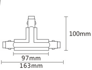 4 wires track light T connector office aluminium white OEM syetern