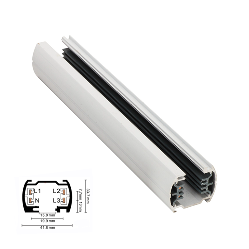 Extruded Aluminum LED Tracklights Rail  4 Wire for COB LED Track Spotlight