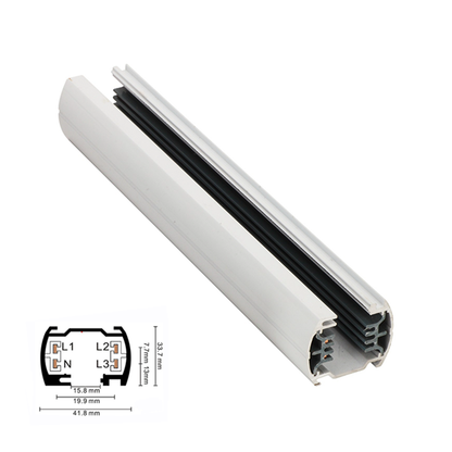 Extruded Aluminum LED Tracklights Rail  4 Wire for COB LED Track Spotlight