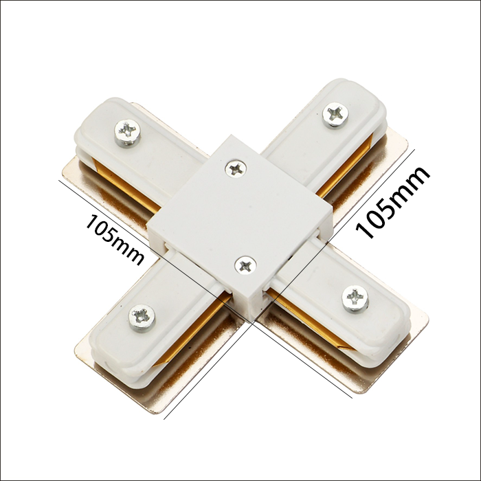 X Connector 2 Wires Aluminum Track Light Rail Magnetic Linear White Black
